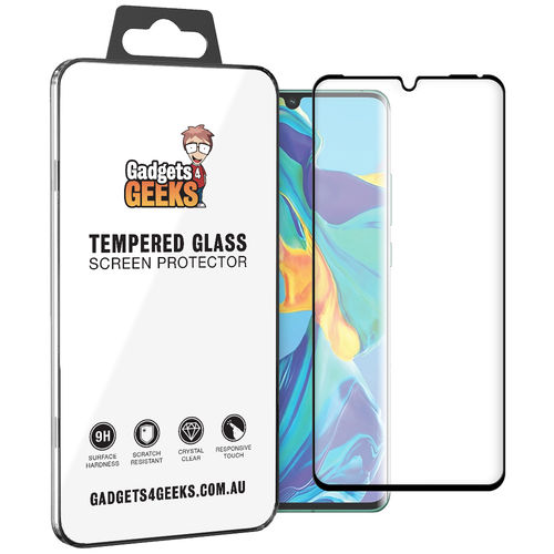 3D Curved Tempered Glass Screen Protector for Huawei P30 Pro - Black